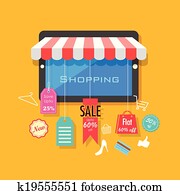 Online Shopping and Sale concept Online Shopping and Sale concept