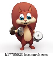 Squirrel doing exercise Squirrel doing exercise
