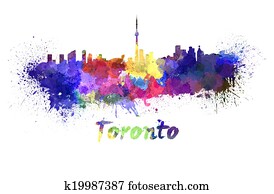 Toronto skyline in watercolor Toronto skyline in watercolor