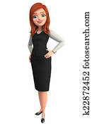 Young Business Woman is standing Young Business Woman is standing