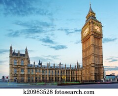 Big Ben and Houses of Parliament at evening, London, UK