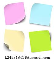 Collection of colored note / memo blank
