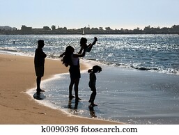 Family on the beach