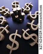 Money, bright financial saturated concept