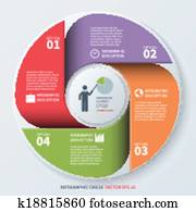 novodobý povolání, infographics, circle., origami, style., vektor, illustration.