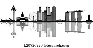 singapore, skyline, singapore, skyline,