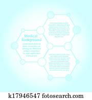 Abstract molecules medical background with copy space (vector)