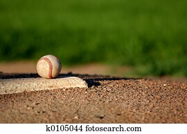 basebol, ligado, jarros, montículo