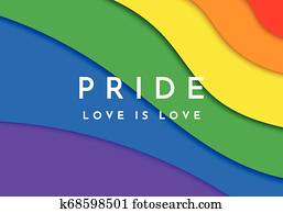 Gay Pride banner. Paper cut rainbow spectrum flag Gay Pride banner. Paper cut rainbow spectrum flag