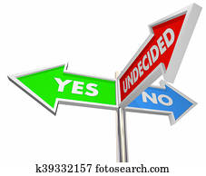 ja, nein, unentschieden, drei, weg, zeichen, unsicher, 3d, abbildung