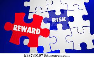 Risk Vs Reward ROI Return Investment Puzzle 3d Illustration