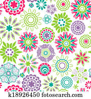 kwiatowy, seamless, próbka, z, flowers.