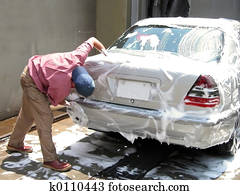 Man cleaning the car Man cleaning the car