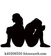 triste, mujeres jóvenes