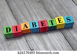 word diabetes on colorful wooden cubes