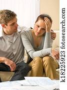 Young couple has problems with their budget