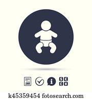 Baby infant sign icon. Toddler boy symbol.