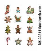 Collection of christmas cookies. Collection of christmas cookies.