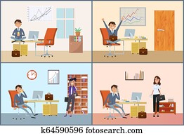 geschäftsmann, haben, verabredung, mit, frau, klient