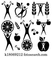 Health and food symbols Health and food symbols