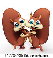 Loving squirrel with dancing Loving squirrel with dancing