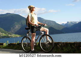 woman on bicycle