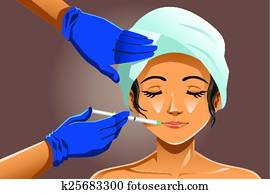 Woman receiving beauty treatment