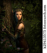 Behind the Tree, 3d CG Behind the Tree, 3d CG