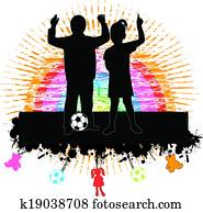 Colour vector illustration - two children Colour vector illustration - two children