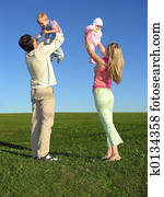 happy family with tw