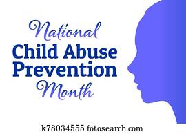 National Child Abuse Prevention Month. April. Template for background, banner, card, poster with text inscription. Vector EPS10 illustration.