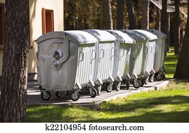 Garbage man with trash cans Stock Photography | b13385 | Fotosearch