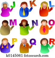 alfabeto, pessoas