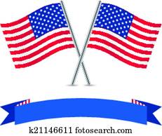 amerikanische markierungsfahnen, und, banner. amerikanische markierungsfahnen, und, banner.