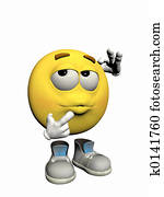 Emoticon guy thinking. Emoticon guy thinking.