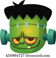 Frankenstein Fej Karikatura Clipart K50617580 Fotosearch