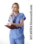 Nurse with clipboard