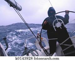 velejando, com, chuva