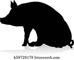 かわいい 豚農場 動物 ベクトル イラスト クリップアート 切り張り イラスト 絵画 集 K Fotosearch