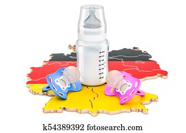 Birthrate and adoption in Germany concept, 3D rendering Birthrate and adoption in Germany concept, 3D rendering