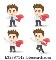 Business man act as superman Business man act as superman
