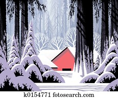 Winter Barn Scene Winter Barn Scene