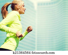 woman doing running outdoors