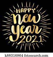 ראש שנה שמח, 2021, טיפוגרפיה, עם, burst.