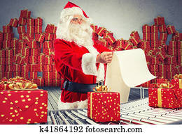 3d, fazendo, papai noel, fábrica