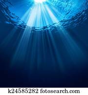 Abstract underwater backgrounds with sun beam and water ripple