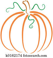 abóbora, linha arte