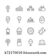 Dessert icon set. Vector illustration Dessert icon set. Vector illustration