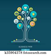 Growth tree concept for business, communication, marketing Growth tree concept for business, communication, marketing