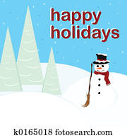 Happy Holidays - Snowman Happy Holidays - Snowman